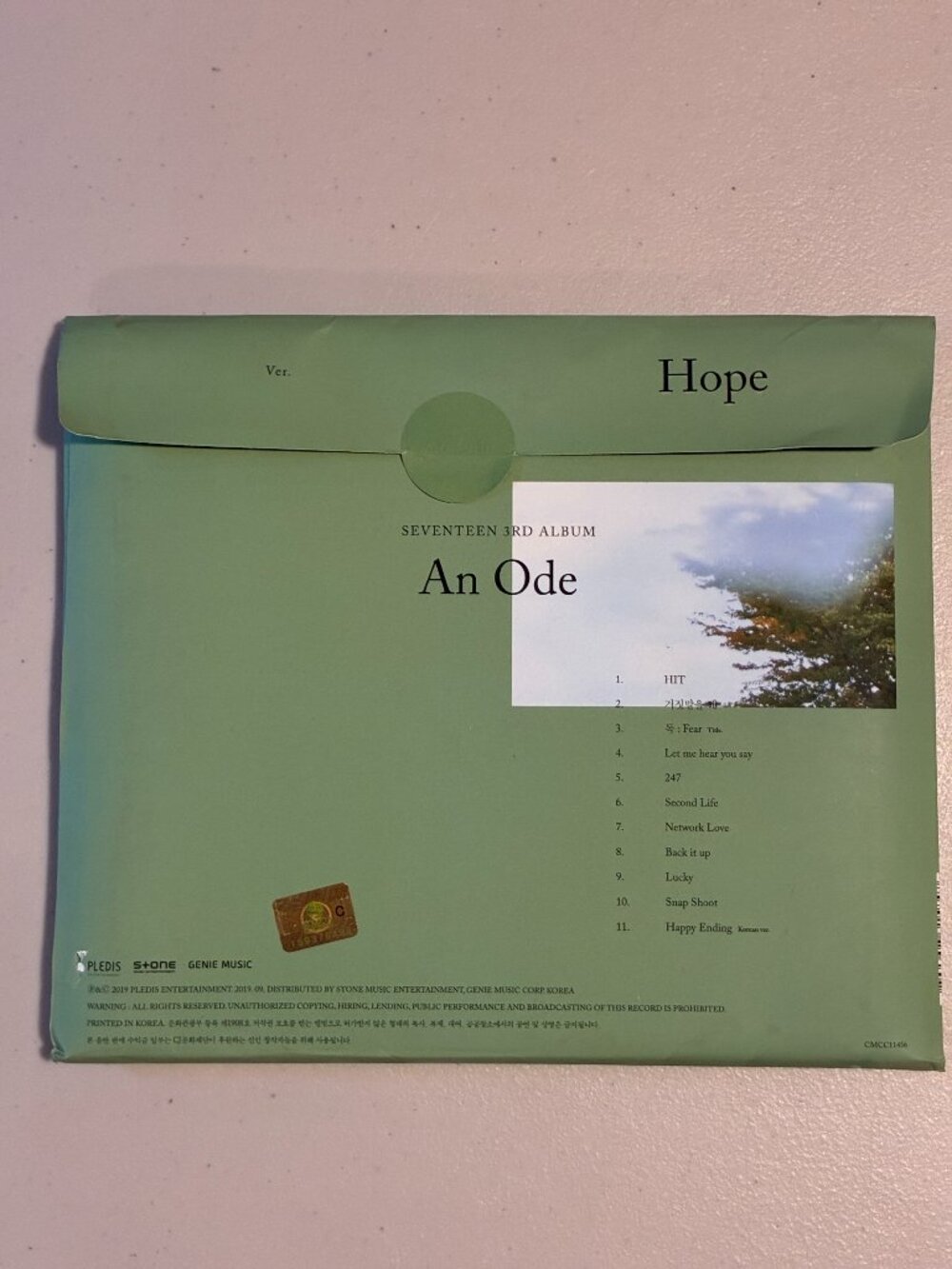 SEVENTEEN An Ode Hope Set with CD/Cards/Books in Envelope 2019 BTS